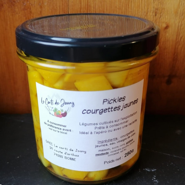 Pickles de courgettes jaunes